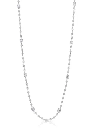 18 kt White Gold Diamond Long Strand Necklace