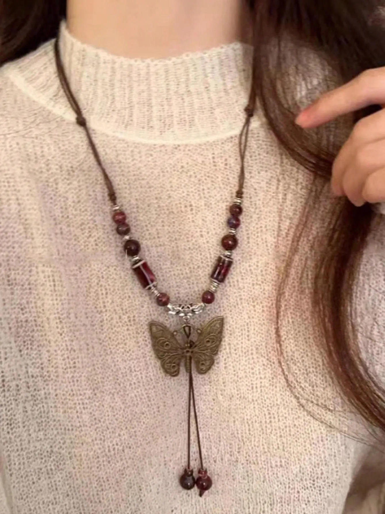 1pc Boho Butterfly Charm Necklace Statement Necklace Modern Necklace Creative