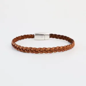 Braided Tan Leather Bracelet