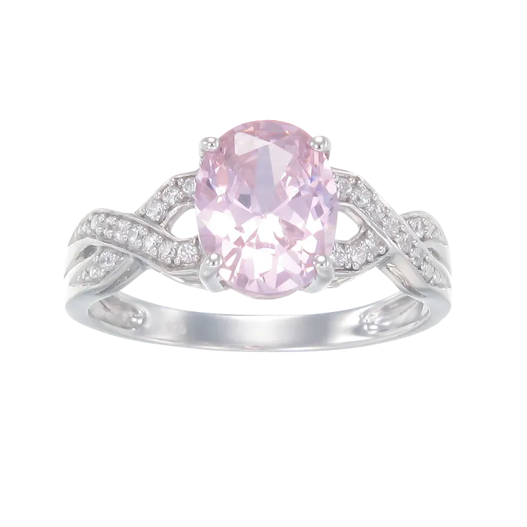 Elegant Pink Ring with Braided Band
