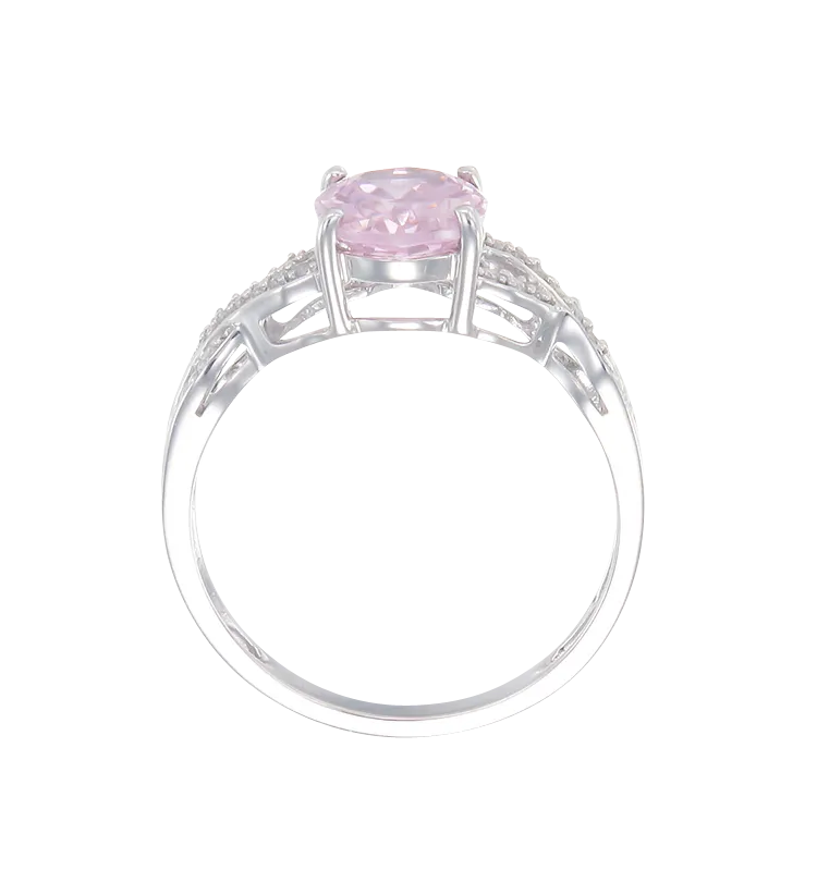 Elegant Pink Ring with Braided Band