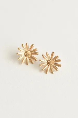 GOLD DAISY STUD EARRINGS