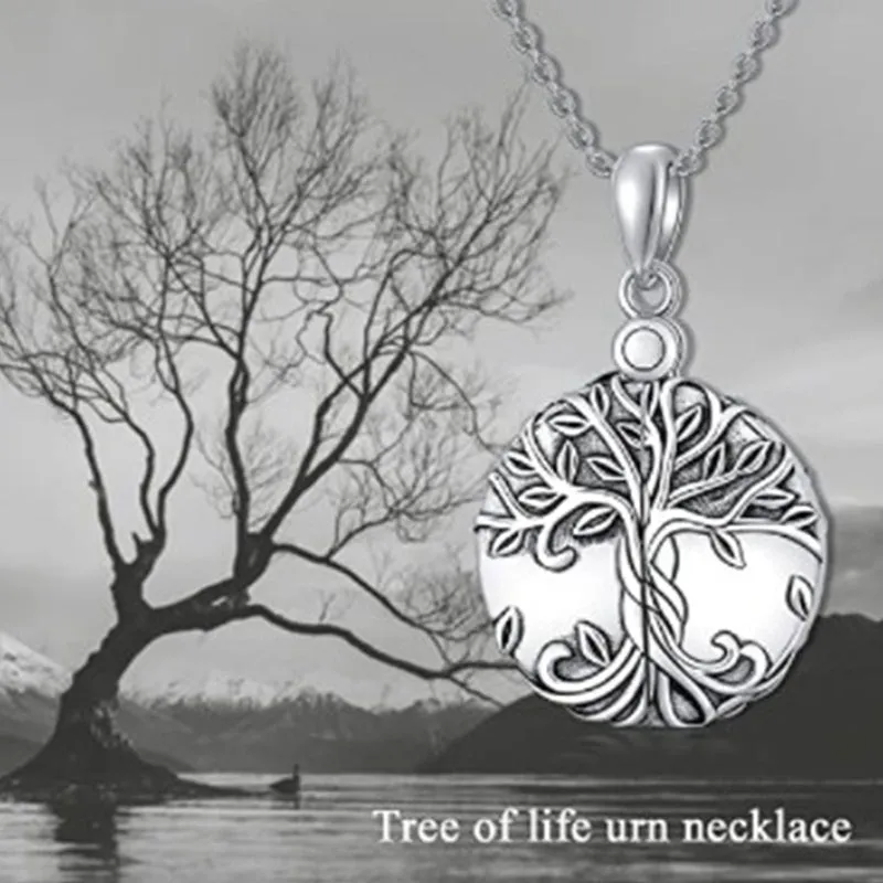 Heart Shaped Crystal Tree Urn Necklace Ashes Keepsake Pendant Jewelry Gifts For Women Girls