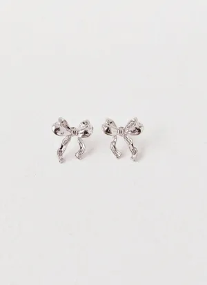 Kindra Mini Bow Earring - Silver
