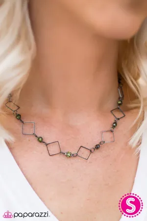 Open Door Jewelry - City Block - Green Necklace -Paparazzi Accessories
