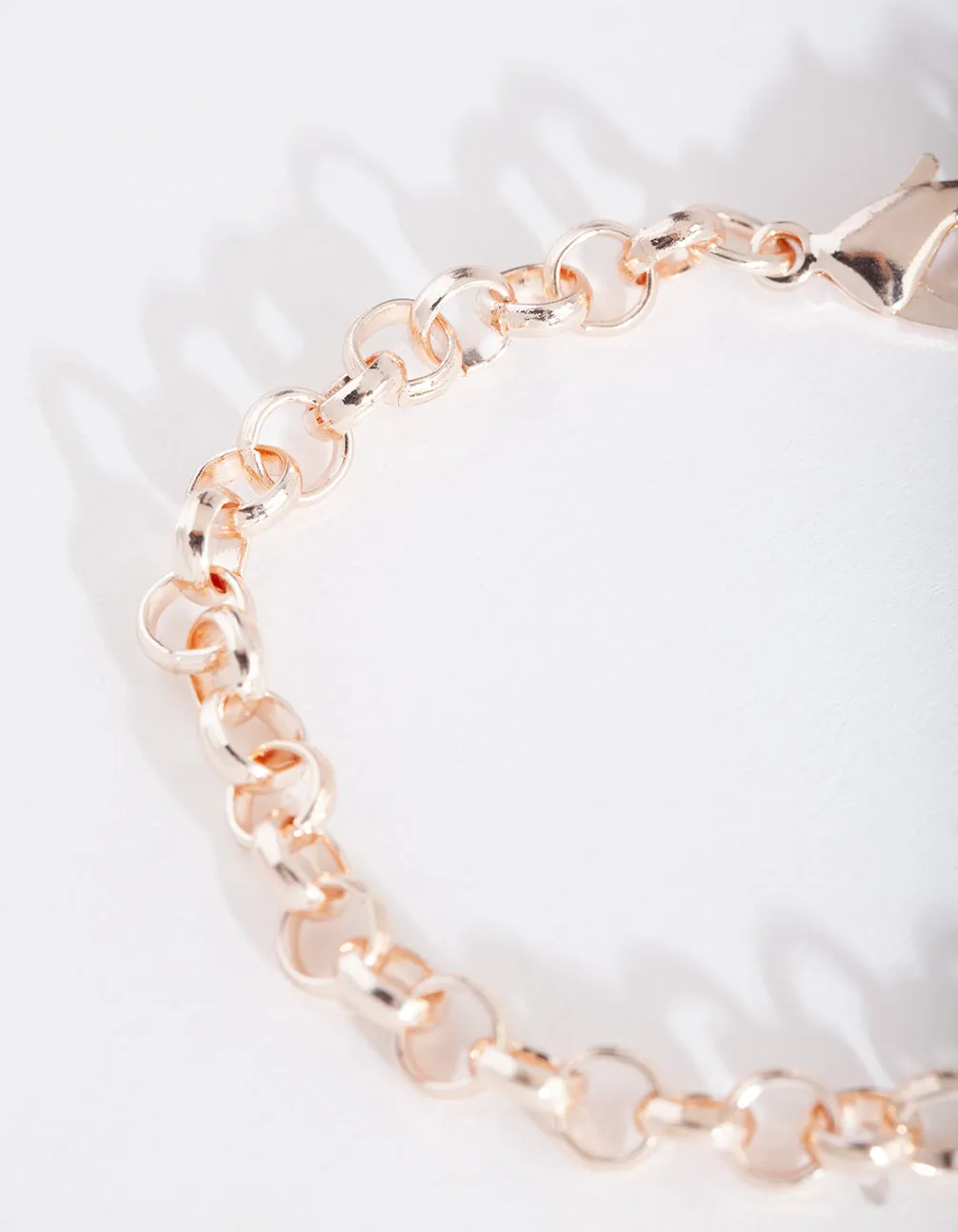 Rose Gold Circle Link Chain Bracelet