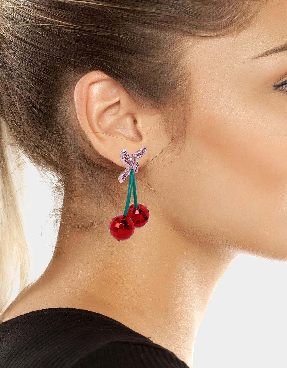 THINK PINK CHERRY DROP EARRINGS MULTI