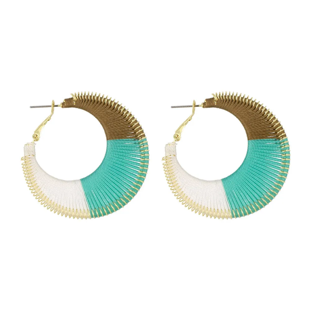 Woven Thread Hoop Earrings